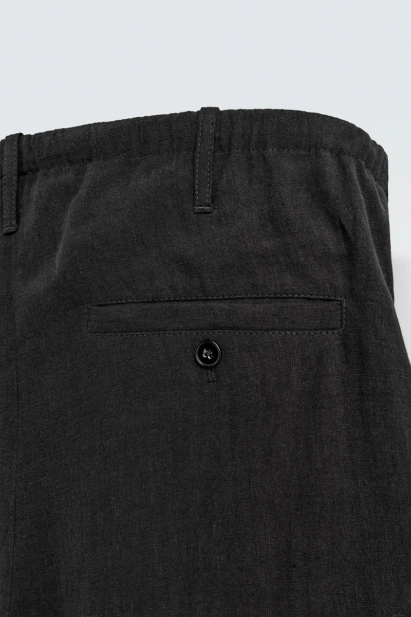 RELAXED FIT 100% LINEN PANTS