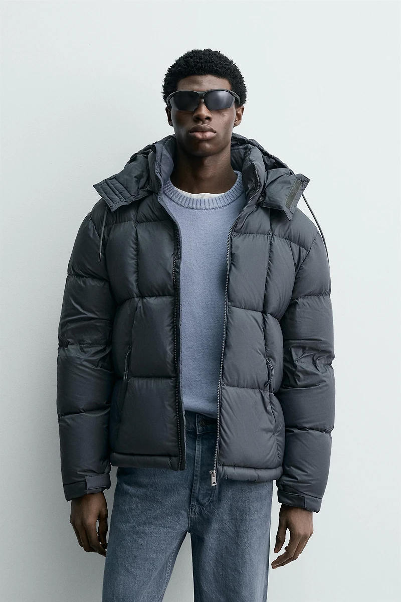 100% FEATHER WATER REPELLENT PUFFER JACKET