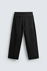 COTTON - LYOCELL PLEATED PANTS