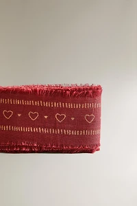 RUBAN CADEAUX CŒUR FRANGES NOËL