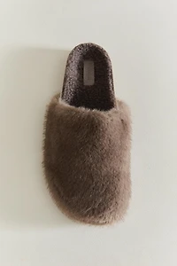 FAUX FUR MULE CLOG SLIPPERS