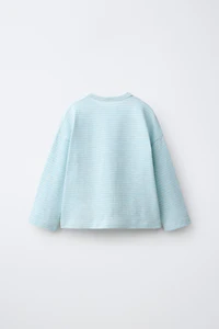 T-SHIRT BRODÉ À RAYURES TISSÉES