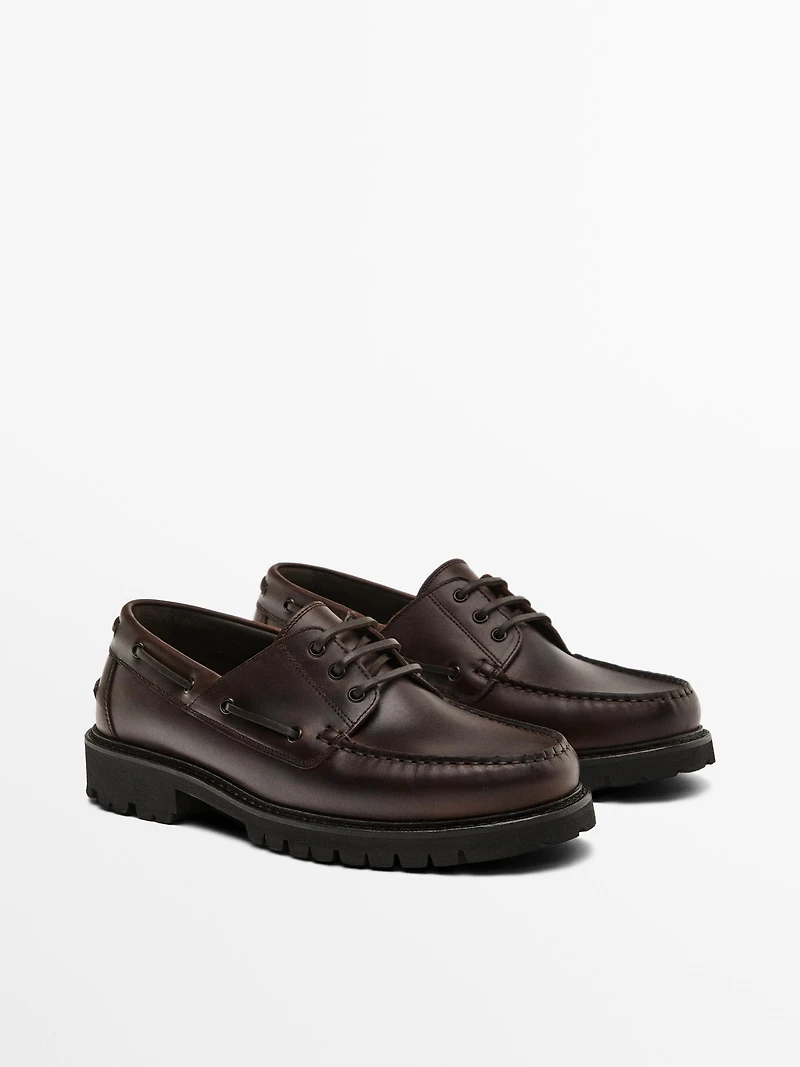Mocassins nappa semelle crantée