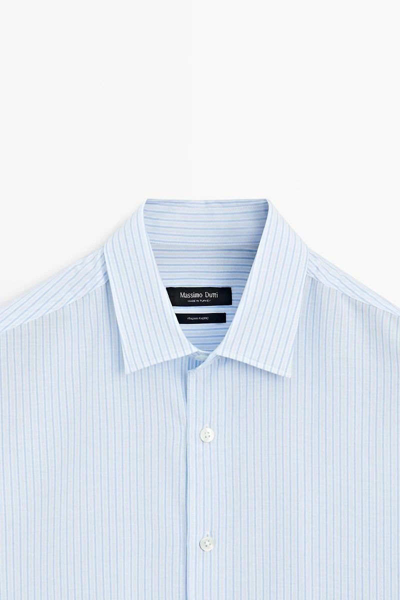 100% cotton regular fit striped shirt