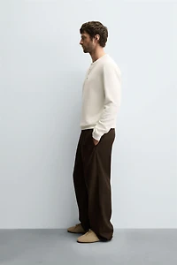 RIBBED BUTTON-FRONT TOP
