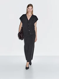 Double-faced midi skirt