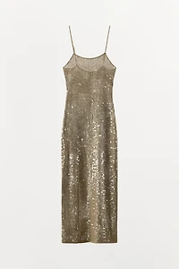 SEQUIN KNIT MIDI DRESS