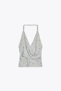 RUCHED SEQUIN TOP
