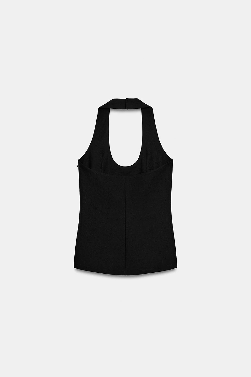 CREPE HALTER TOP