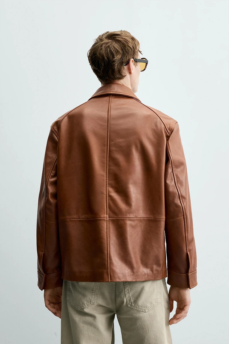REGULAR FIT LEATHER JACKET