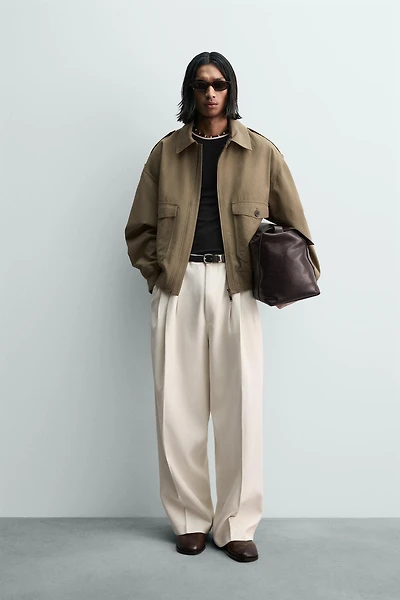 VISCOSE PLEATED PANTS