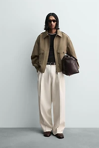 VISCOSE PLEATED PANTS