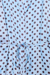 CHEMISE SATINÉE À POIS AVEC CEINTURE