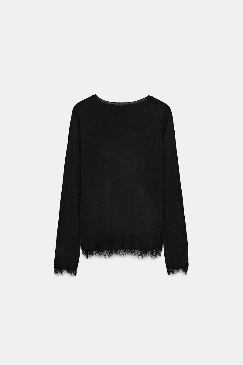 PULL EN MAILLE DENTELLE