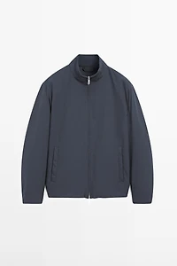 Water-repellent puffer jacket with high neck