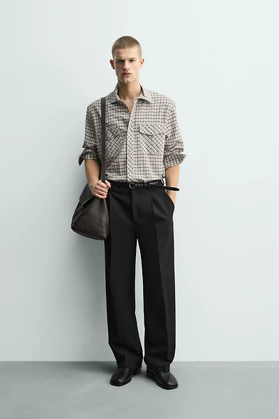 RELAXED FIT PLAID SHIRT