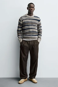 CONTRAST SOLE LEATHER SNEAKERS