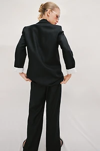 LINEN BLAZER WITH ROLLED SLEEVES