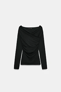 DRAPED WRAP TOP