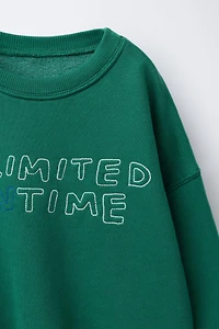 EMBROIDERED TEXT SWEATSHIRT