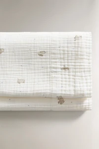CHILDREN'S MUSLIN ELEPHANT FLAT SHEET