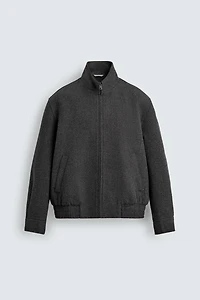 ZIPPERED WOOL EFFECT JACKET