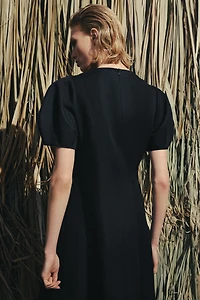 ZW COLLECTION LINEN BLEND MIDI DRESS