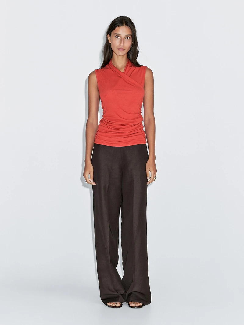 Top drapé cache-cœur