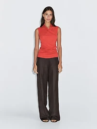 Top drapé cache-cœur