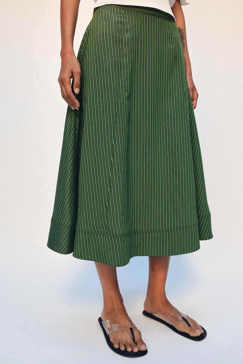 ZW COLLECTION STRIPED MIDI SKIRT
