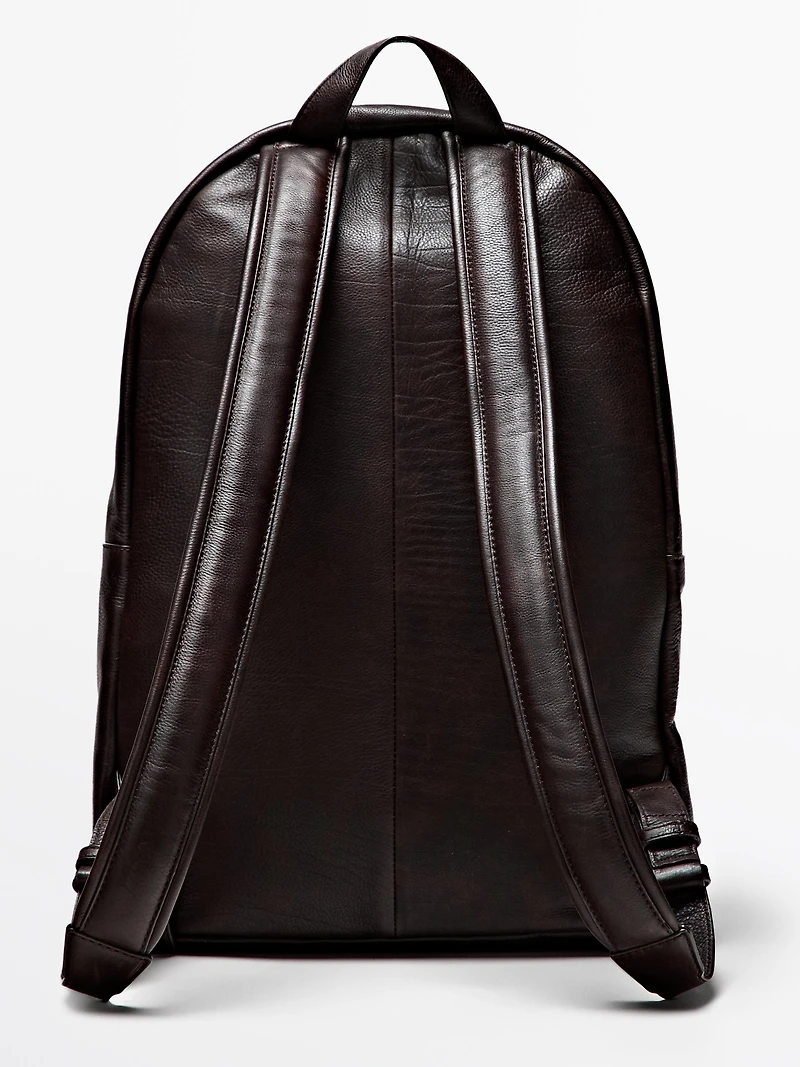 Nappa leather backpack with zip