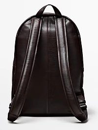 Nappa leather backpack with zip