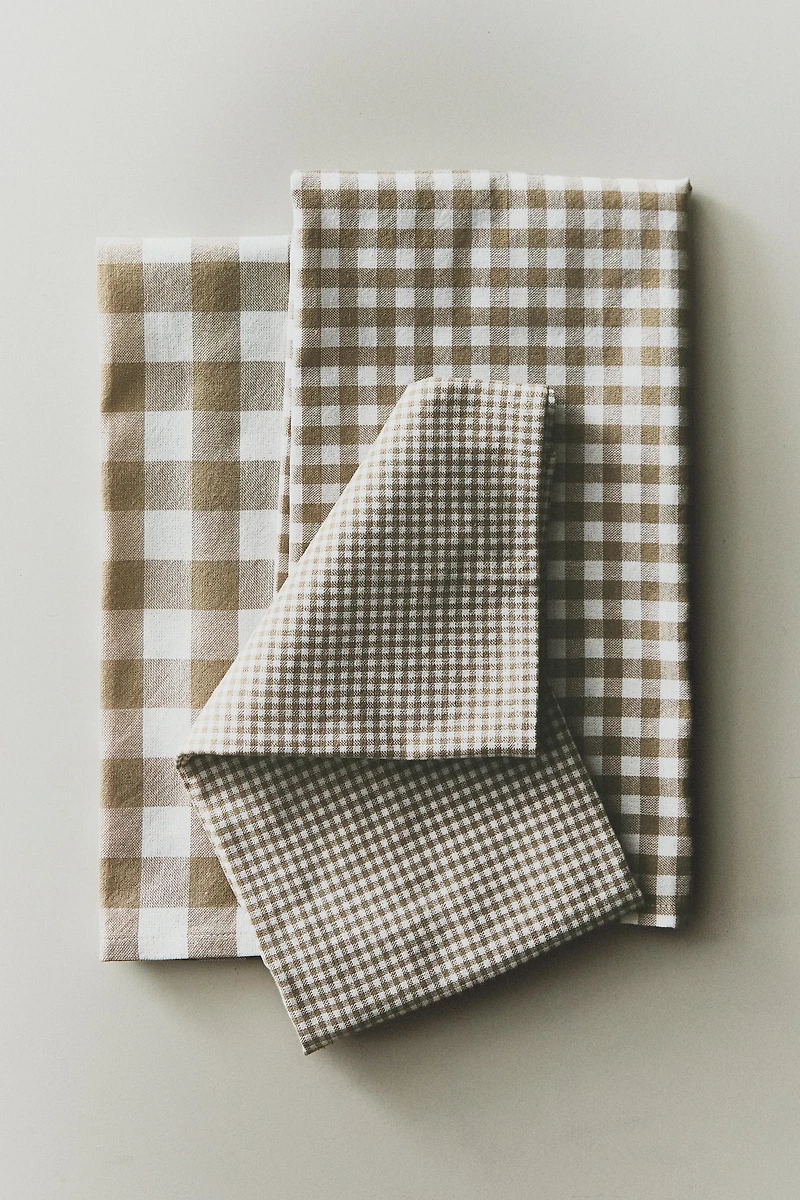 DYED THREAD TEA TOWELS (PACK OF 3)