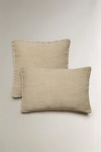 PLAIN LINEN THROW PILLOW COVER