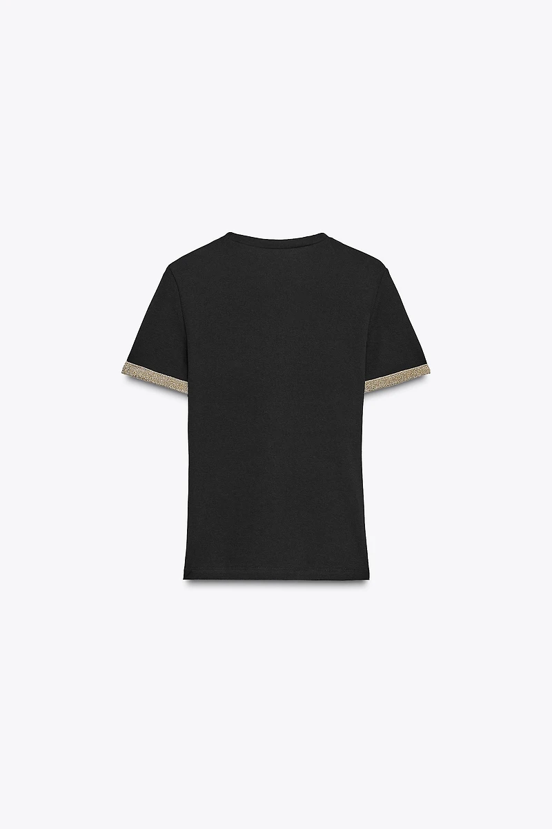 METALLIC THREAD T-SHIRT
