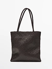 Medium braided nappa leather tote bag
