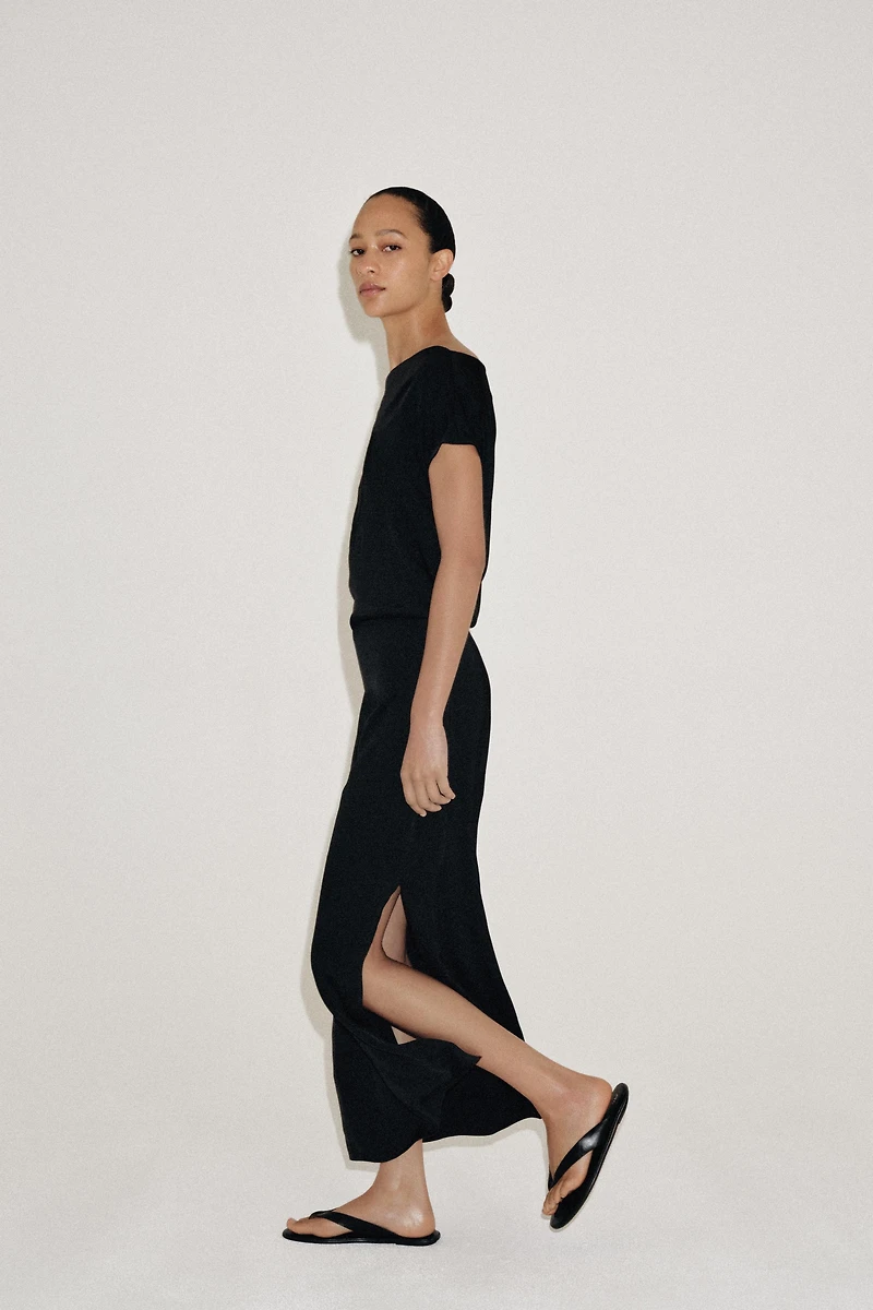 ZW COLLECTION ASYMMETRIC SATIN DRESS
