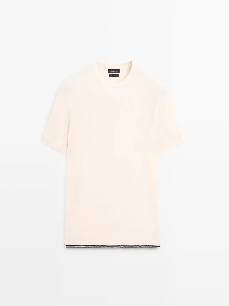Textured knit short sleeve T-shirt