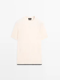 Textured knit short sleeve T-shirt