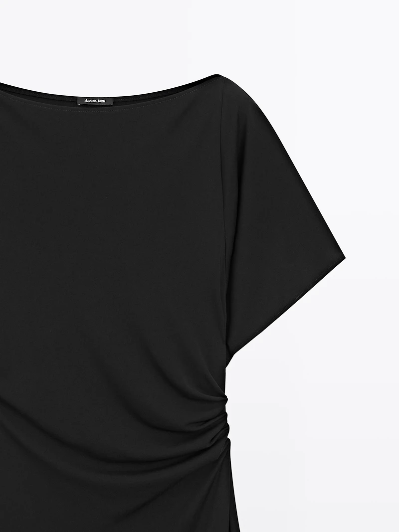 Midi dress with gathered detail