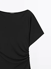 Midi dress with gathered detail
