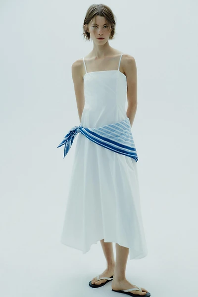 ROBE MIDI FOULARD RAYURES
