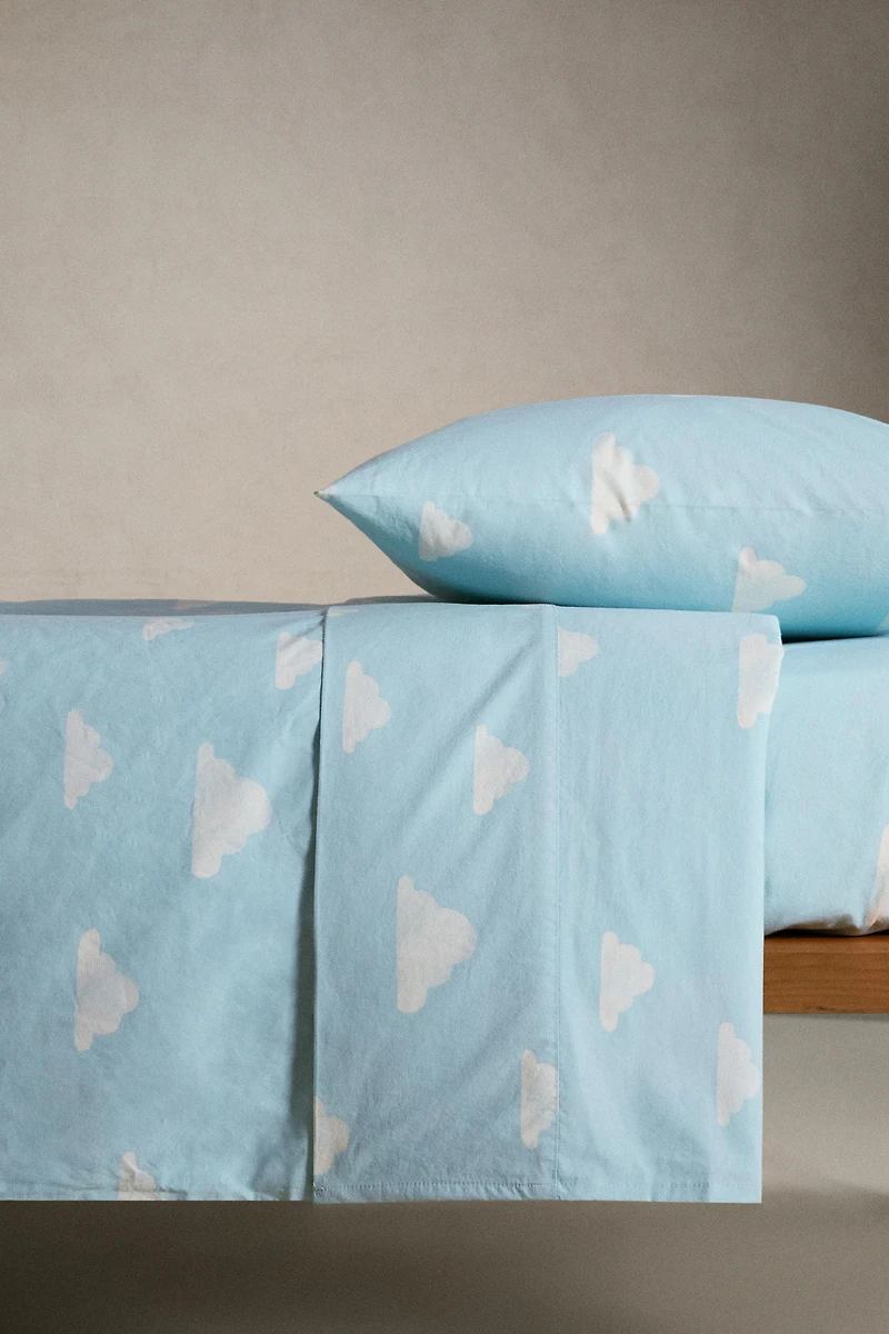 DRAP DE DESSUS ENFANT IMPRIMÉ NUAGES
