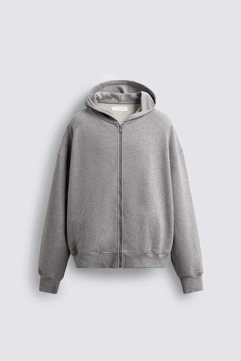 HOODED ZIP SWEATSHIRT WITH LABEL