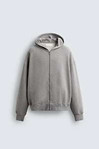 HOODED ZIP SWEATSHIRT WITH LABEL