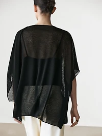 Surplice linen blend cape top