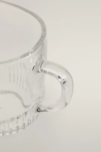 GLASS MILK PITCHER WITH STRIPED BASE