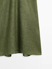 Short sleeve linen midi dress