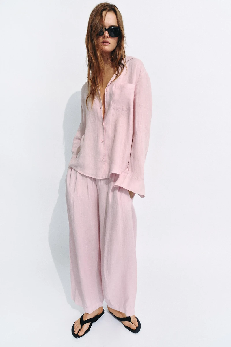 ZW COLLECTION LINEN BARREL PANTS
