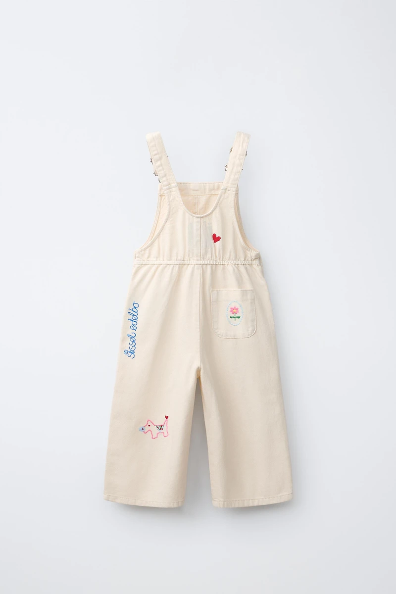 SALOPETTE LONGUE EN SERGÉ BRODÉE SISSEL EDELBO X ZARA KIDS
